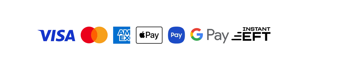 Accepted payment methods (Apple Pay, Cards, etc.)